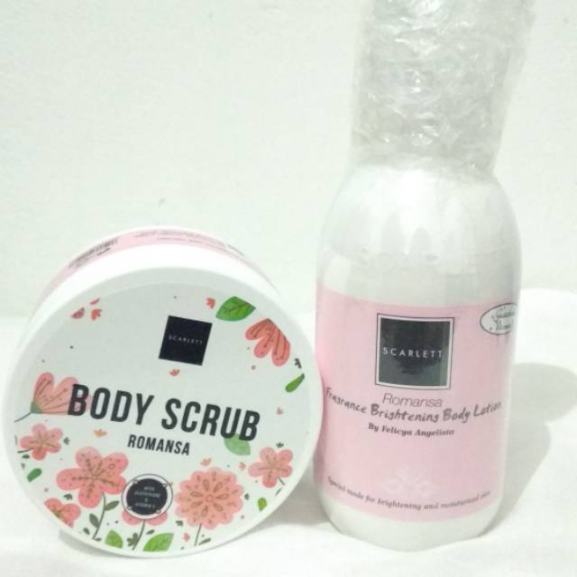 Paket Body lotion+body scrub Scarlett Whitening