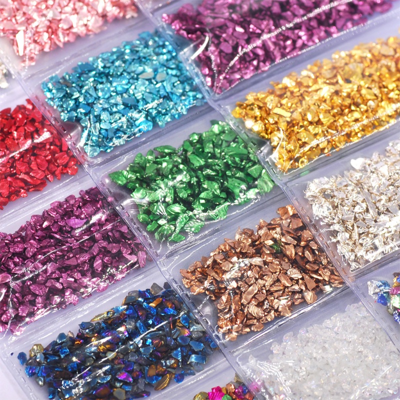 SIY  3D Crushed Glass Stones Charm Small Glitter Rhinestone DIY Nail Art Decoration