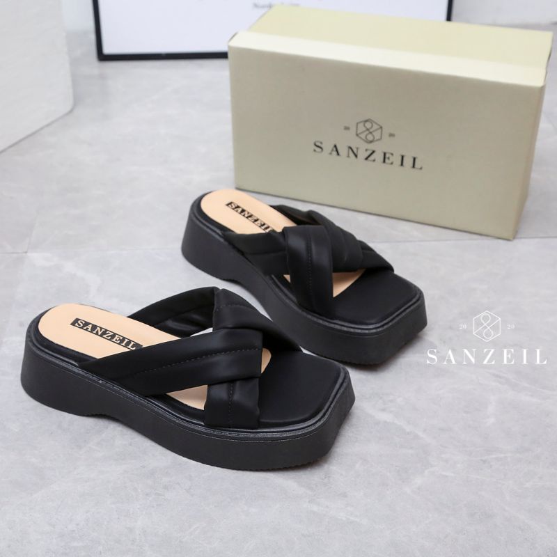 DDXX0079 Wedges Sandal Wanita Fashion Import CAMILLE Slip On Ready Jakarta Bisa COD (WIth Box)