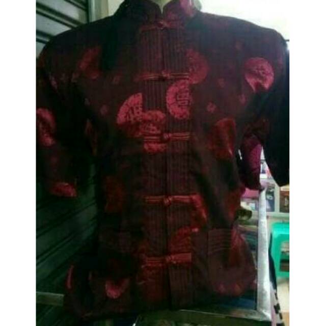 Cheongsam Pria Lengan Pendek Motif Naga