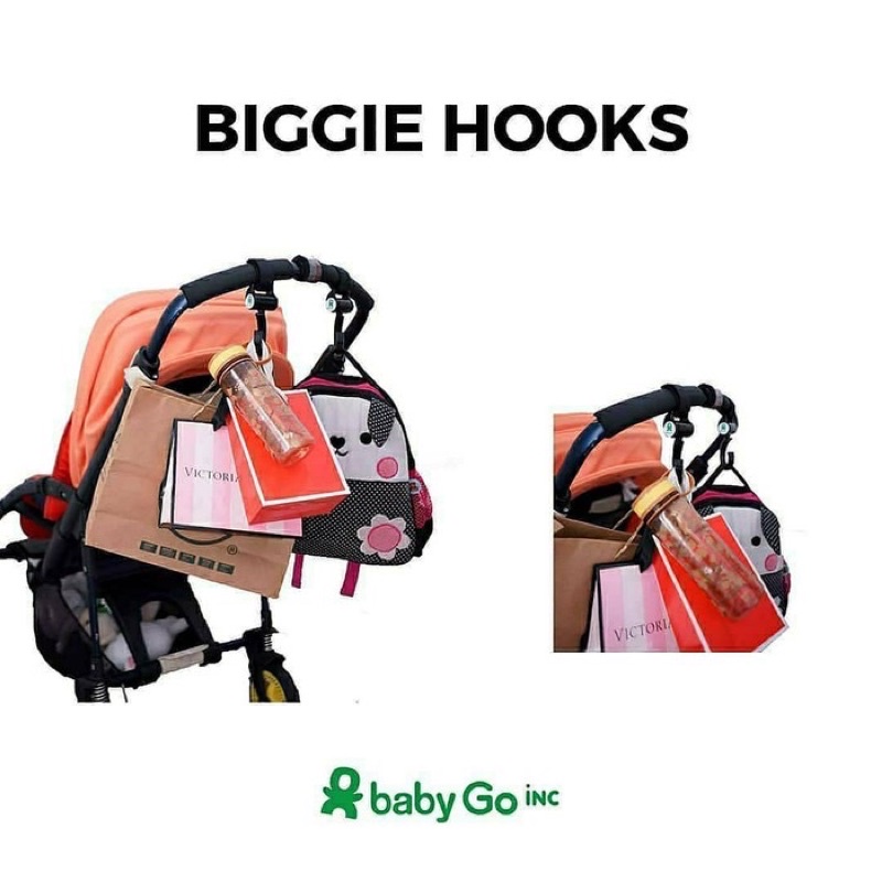 Baby Go Inc Biggie Anchor JUMBO Stroller Hook Gantungan Stroler Bayi Gantungan Barang Bayi Kereta Dorong KUAT Gantungan Mobil 1Sisi 2Sisi