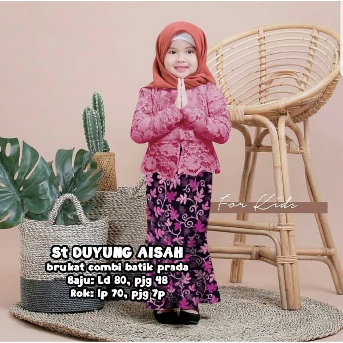 Setelan Kebaya Anak Perempuan Brukat - Kebaya Anak Murah Duyung Aisah