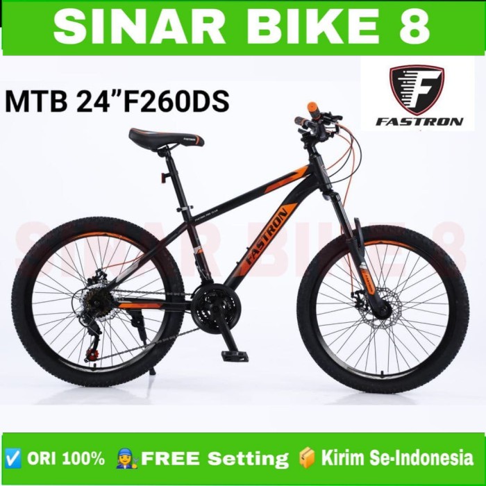 Sepeda Gunung Ukuran 24 Inch MTB FASTRON F-260 DS Rem Cakram Disc Brake 21 Speed