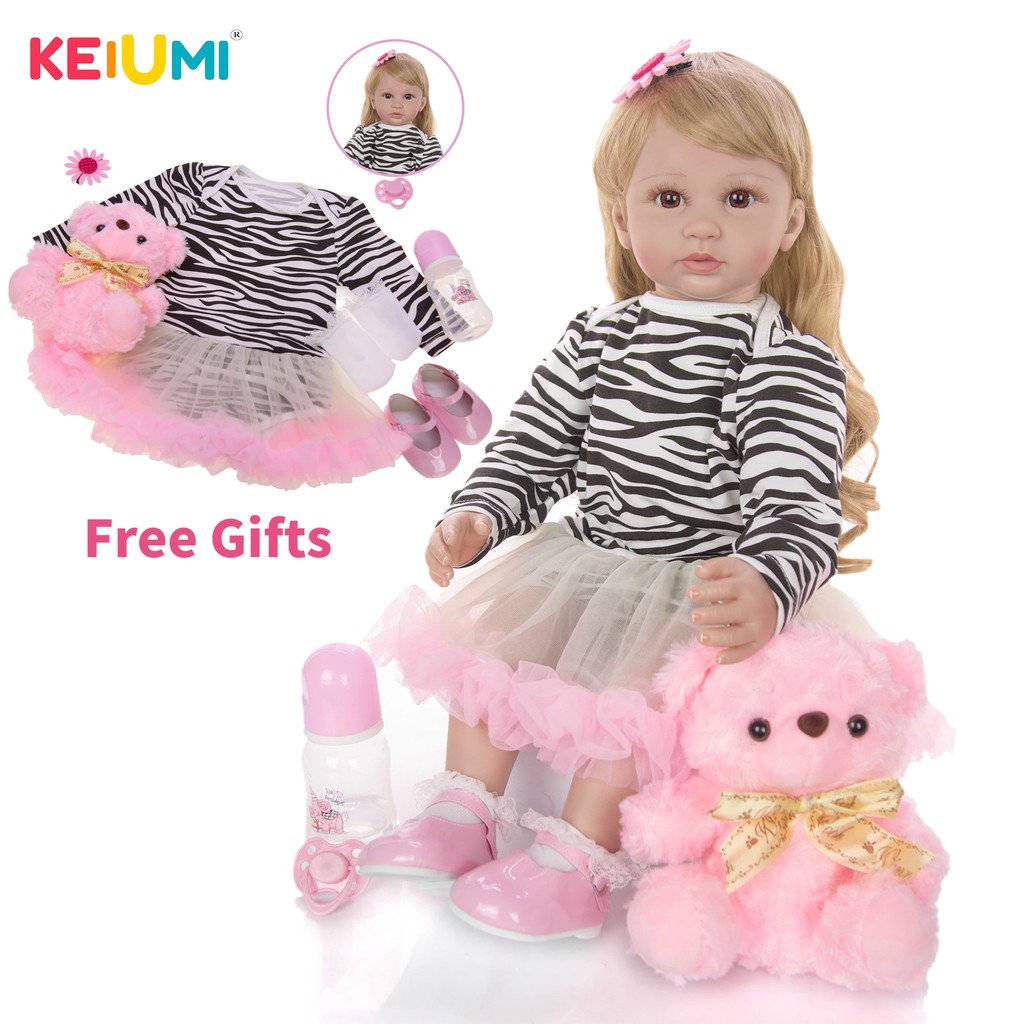 Boneka Barbie KEIUMI muñeca princesa de 24 pulgadas 60cm muñeca Reborn realista de silicona Bonecas