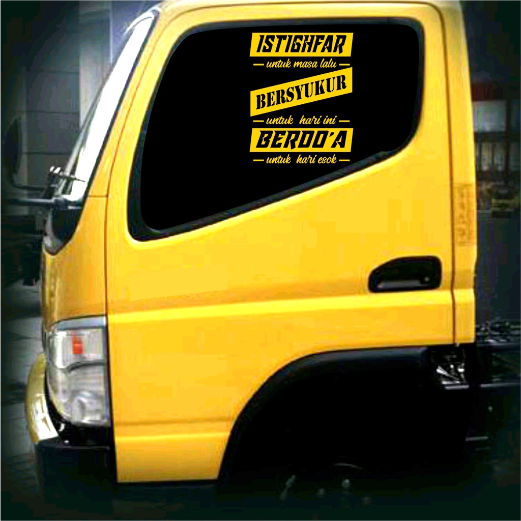 Stiker kata-kata kaca truk