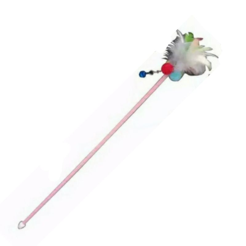 TONGKAT INTERAKTIF BULU AYAM LONCENG BUNYI  TEMAN MAIN KUCING