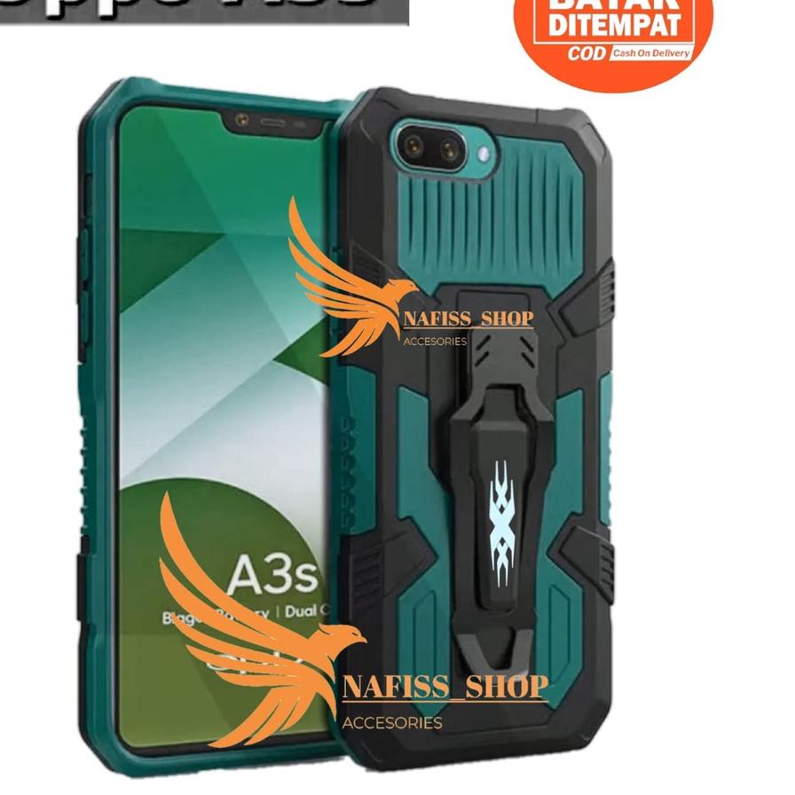 Case Robot OPPO A3S New Hard Case Belt Clip Robot Transformer Soft Hybrid Leather