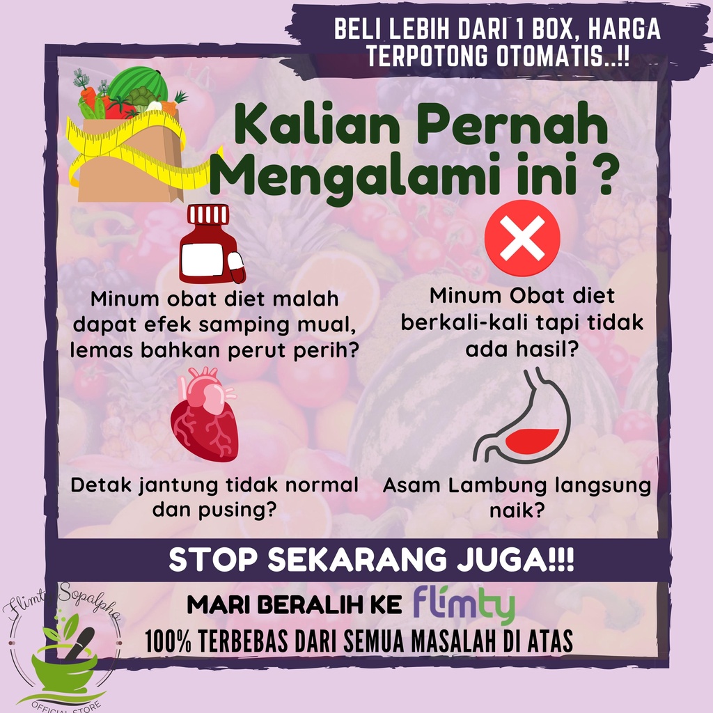 Flimty Fiber Pelangsing Original 1 Box 16 Sachet Detox Diet Herbal Halal BPOM Antioksidan Asli COD Penurun Berat Badan Flimeal FLYMTY FLIMTI PLIMTI FLIMITY SLIMTY PLIMTY Raspberry Blackcurrant Flimburn Pembakar Lemak Mengatasi Perut Buncit Slim Paket Gold