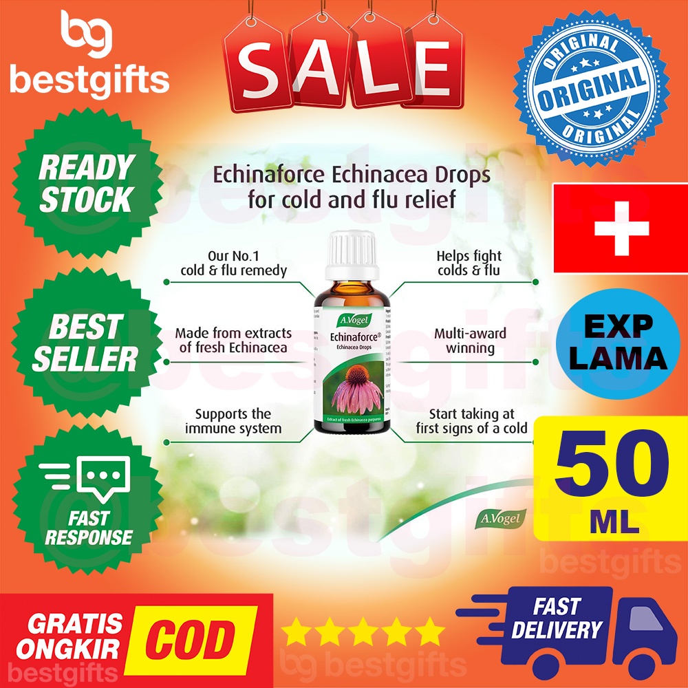 A VOGEL ECHINAFORCE ECHINACEA DROPS IMUN DAYA TAHAN TUBUH CEGAH GEJALA FLU INFEKSI PERNAPASAN 50 ML