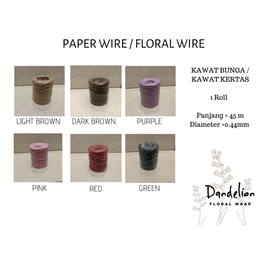 

PAPER WIRE / FLORAL WIRE KAWAT KERTAS KAWAT BUNGA IMPORT PREMIUM PER ROLL
