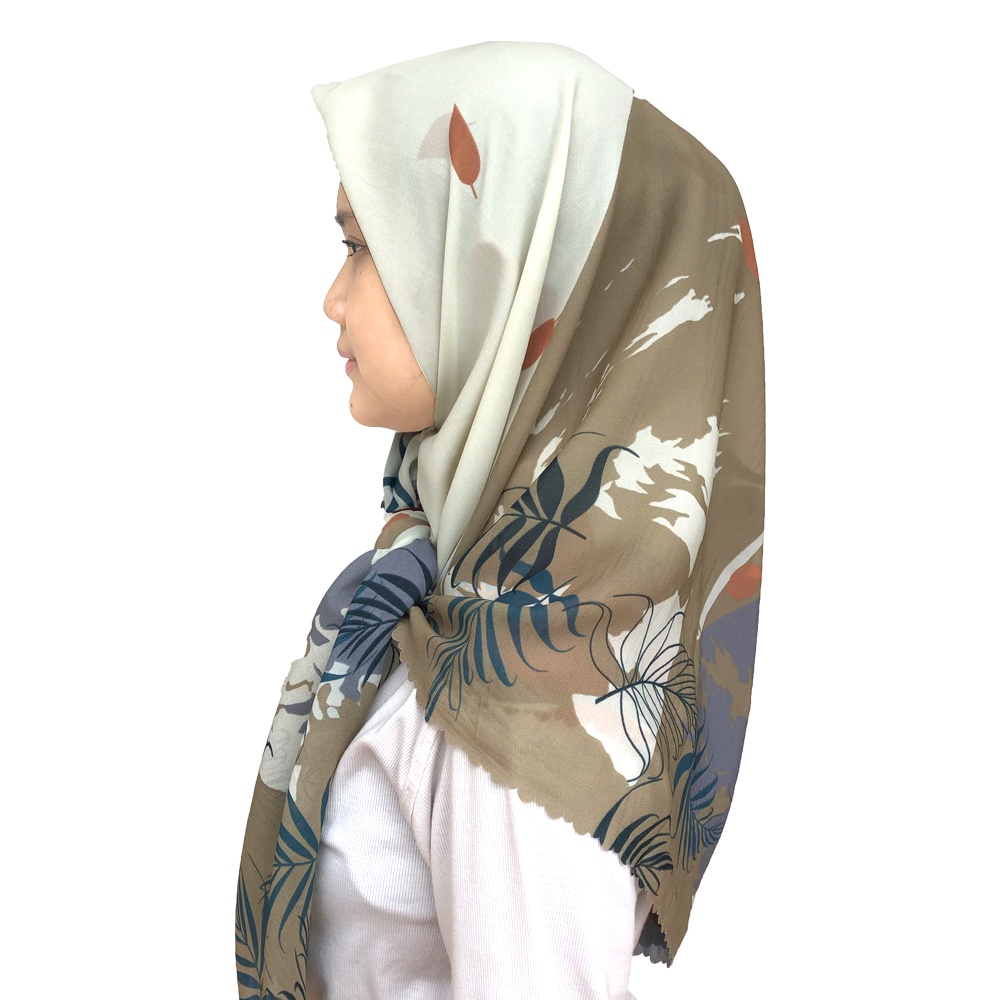 Maula Hijab - Jilbab Segi Empat Motif Potton Premium Quality Motif 6-GreenTea