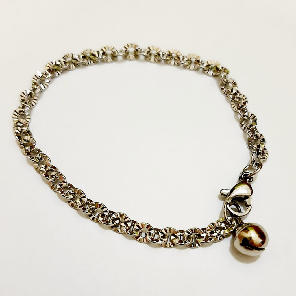 gelang tangan nuri silver titanium perhiasan wanita asli titanium