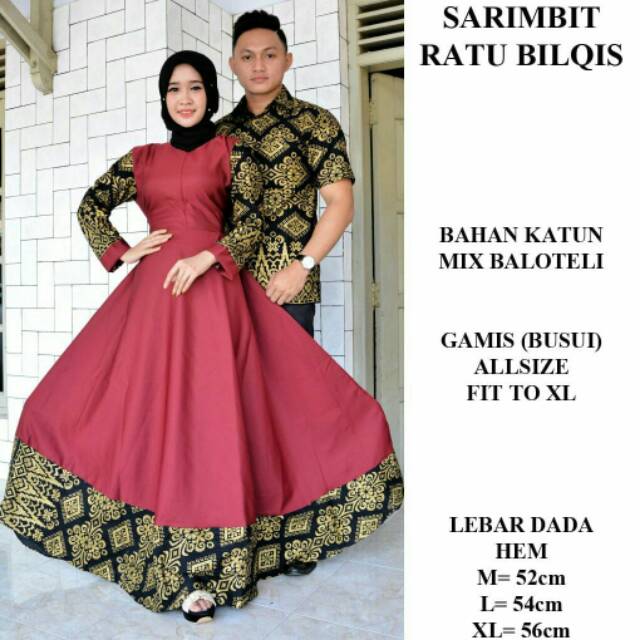 COUPLE BATIK ORIGINAL SARIMBIT RATU BILQIS ,