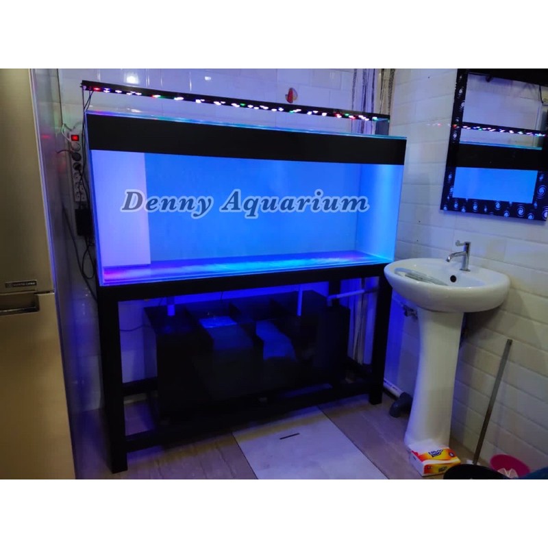 AQUARIUM KACA UKURAN 150x50x50cm SET RAK HOLLO DAN SUMP FILTER