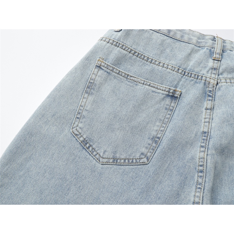 Jens Wanita murah--Kulot Jeans Kulot--New Women's Loose High Waist Wide Leg pengait celana jeans （realpict）