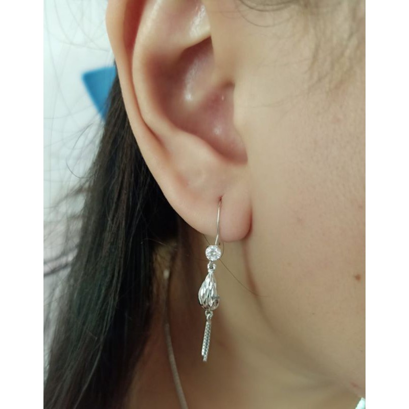 Anting labu panjang perak 925 lapis emas