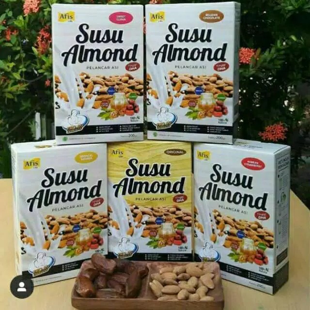 PROMO susu almond afis new launching pelancar asi / pengental asi / susu program hamil / susu almond pelancar asi / susu pelancar asi tinggi DHA 200 gram