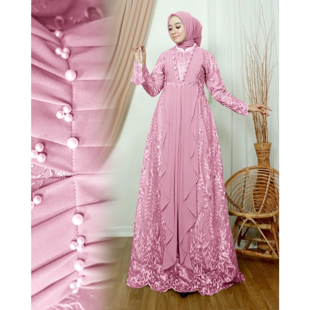 (New Product) Gamis Thalia / Gamis Size S-M,L,XL / Gamis Busui / Gamis Kondangan / Gamis Muslim / Gamis Remaja dan Dewasa