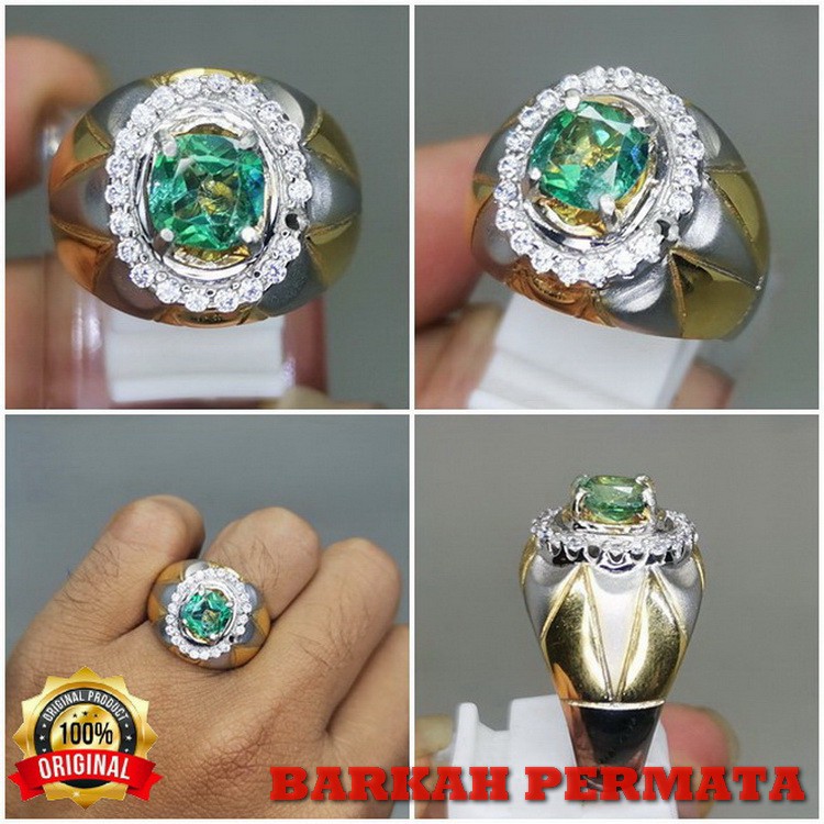 CINCIN BATU AKIK GREEN TOPAZ HIJAU ASLI