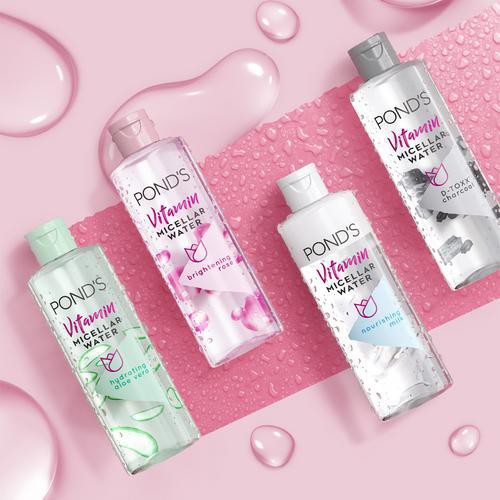 Pond's Vitamin Micellar Water Makeup Remover | PONDS D-Tox Charcoal Brightening Rose Nourshing Milk