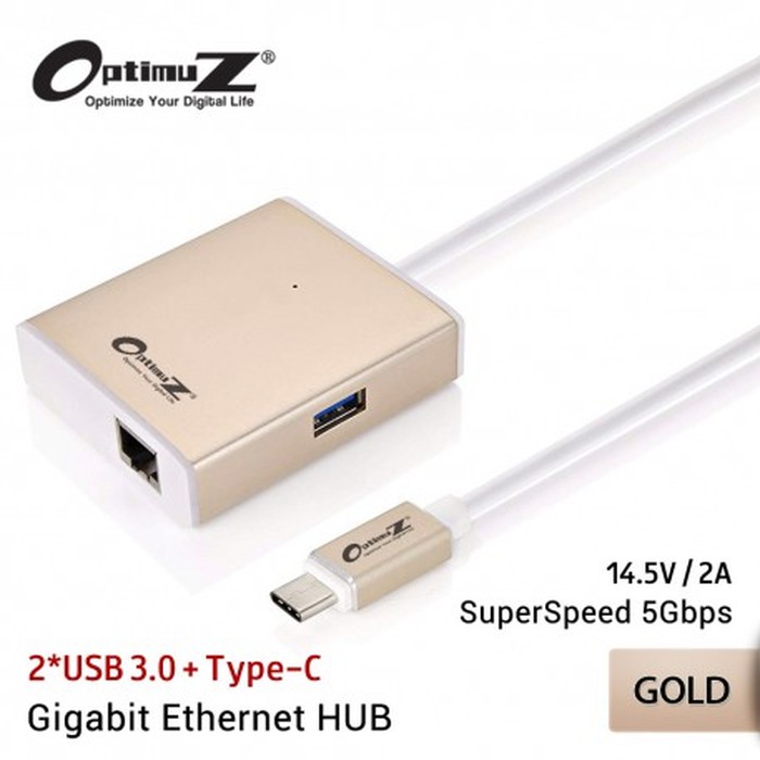 Optimuz USB Type C to Lan + USB 3.0 / Konverter USB 3.1 to Lan dan USB 3.0