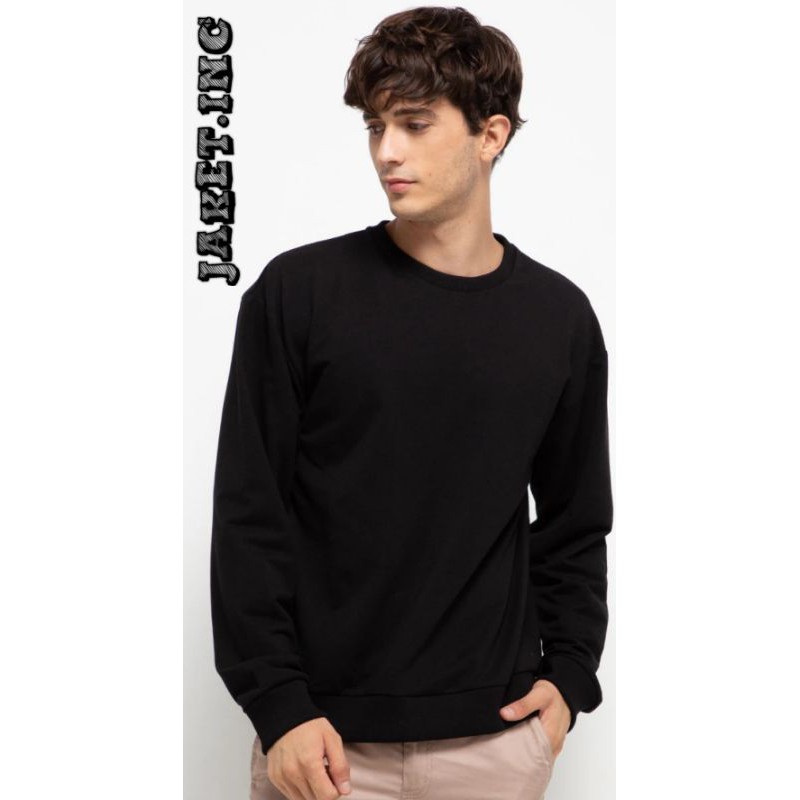 CREWNECK SWEATER POLOS HITAM KEREN KEKINIAN