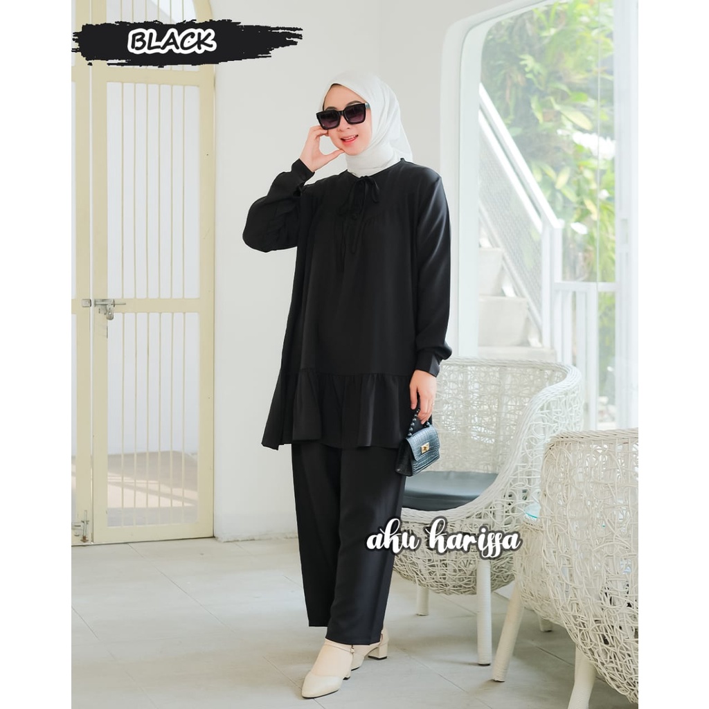 ONE SET SYAHILA REVITA ALFARO SETELAN ATASAN CELANA WANITA KERJA CASUAL HANGOUT OOTD LEBARAN STYLE