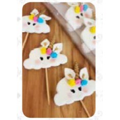 

gumpaste awan tanduk putih 4 pcs