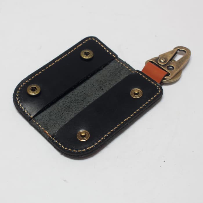 dompet stnk mobil motor model slim gantungan kunci hitam tan PHKC650