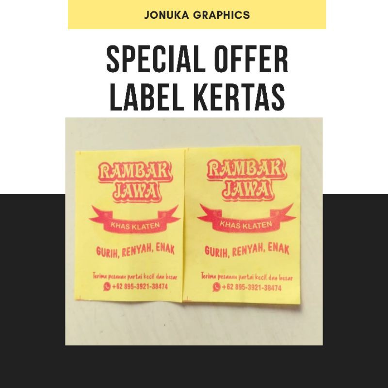 Desain dan Cetak Label Kemasan Kertas 1 rim 1 warna