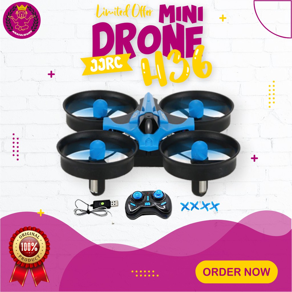 Mini Drone JJRC H36 6 Axis Gyro 1 key return Quadcopter drone kecil drone termurah