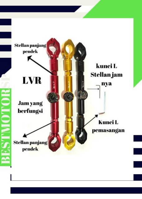 Stabilizer stang Honda ADV PCX jam berfungsi Rolex style LVR CNC Adv PCX UniversaL