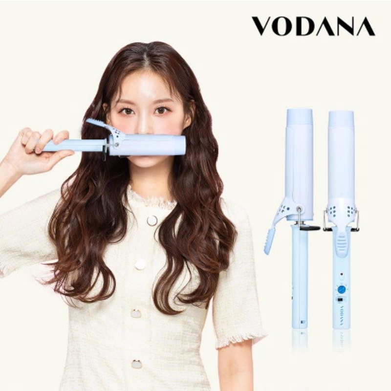 [Ready] Vodana Glam Wave Hair Iron Creamy Blue 36mm
