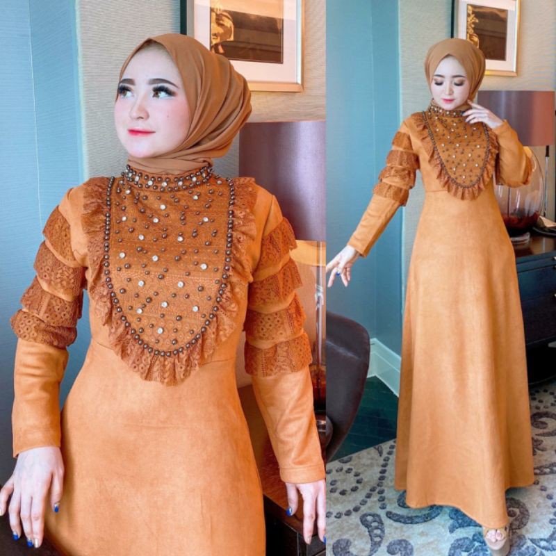 gamis suede brand shellasaukia