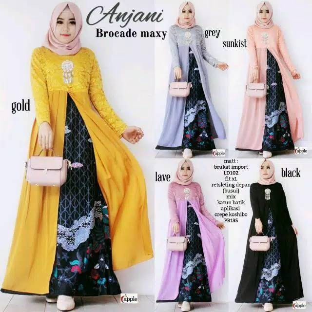 Set Kebaya Batik Sarimbit Set Kondangan Baju Pesta Batik Couple Set Batik Brokat Anjani Murah Ori