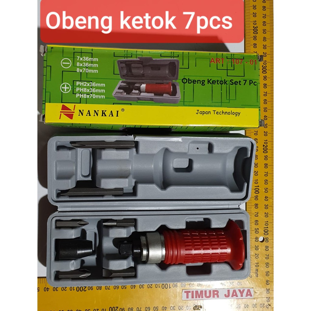 NANKAI Obeng Ketok 7 pc Set Impact Driver JAPAN Obeng Ketok Set 6 Pcs - Impact Driver Screwdriver Gedor