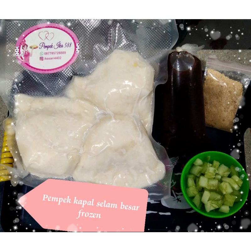 

Pempek kapal selam besar frozen isi 3pcs dijamin lembut,enak& gurih