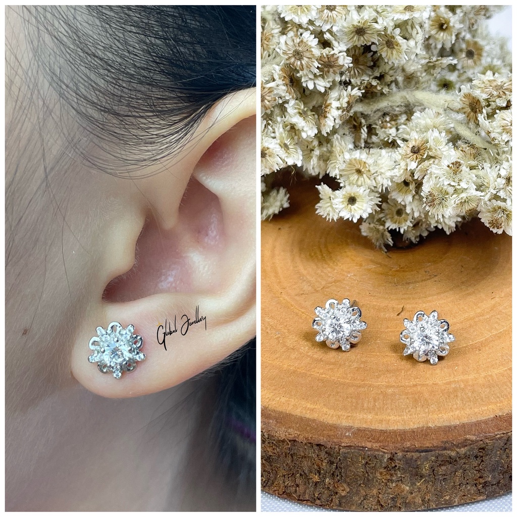 ANTING BUNGA SALJU PERAK ASLI S925 GLOBAL JEWELLERY CM086