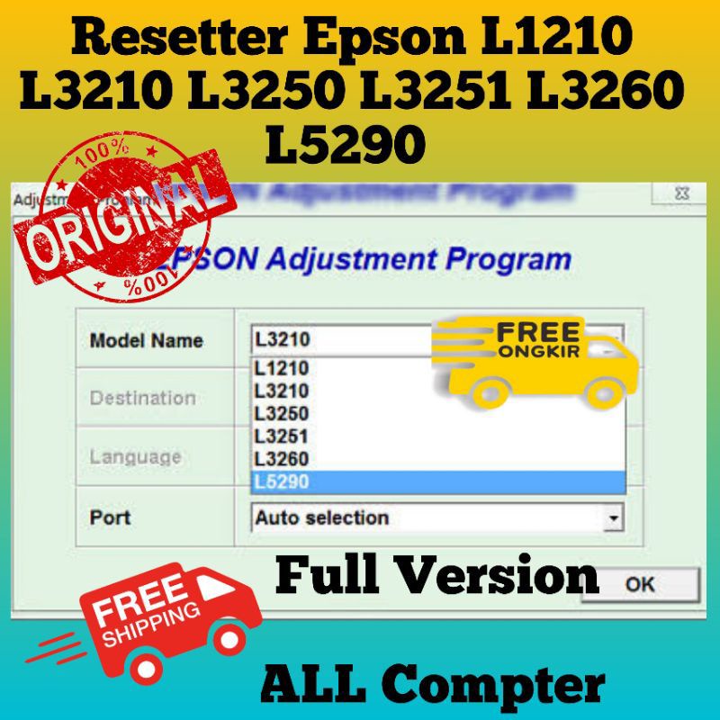 Cd-R Resetter Epson L1210 Resetter Epson L3210 Resetter Epson L3250 Resetter Epson L3251 Resetter Ep