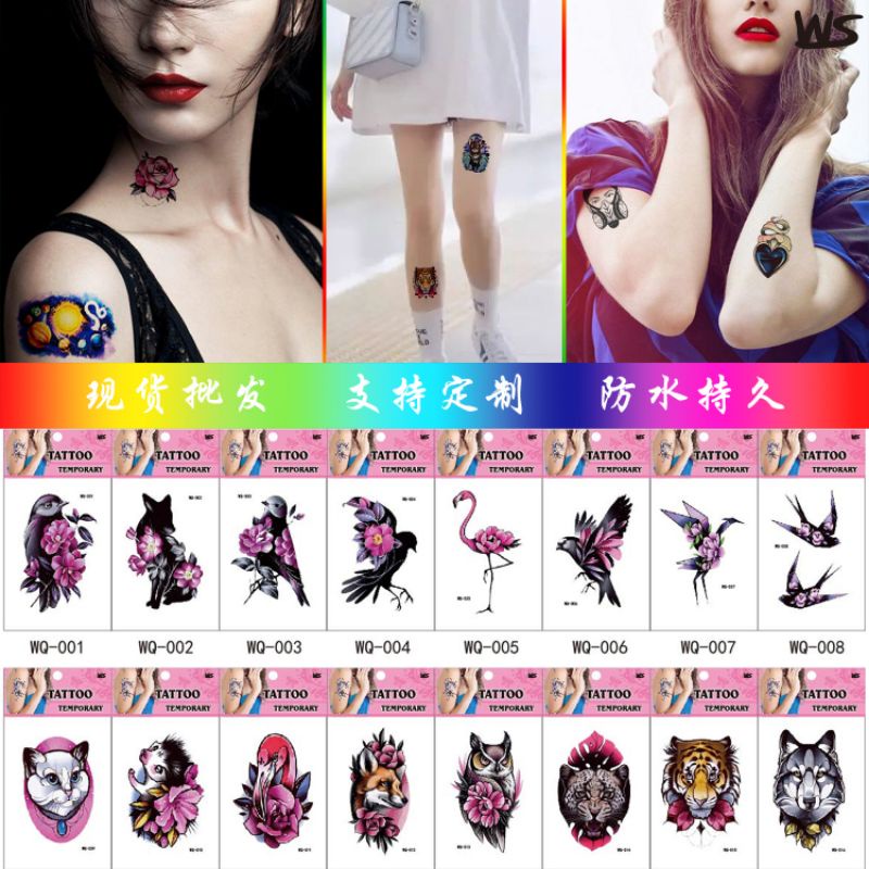 Tatto temporary Wanita cantik warna pink anak-anak MODEL WQ