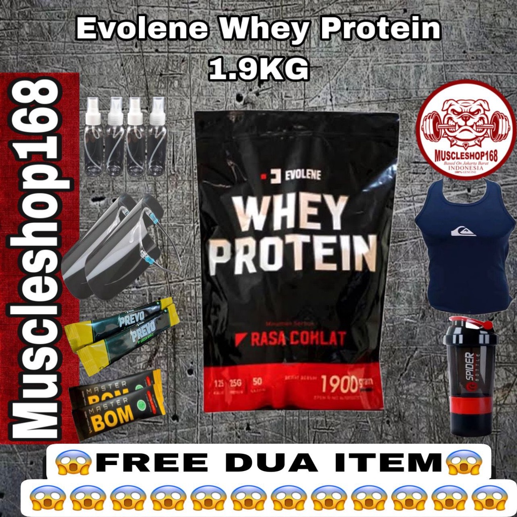 Evolene Whey Protein 1,9 kg 50 sachet serving susu evo whey gym