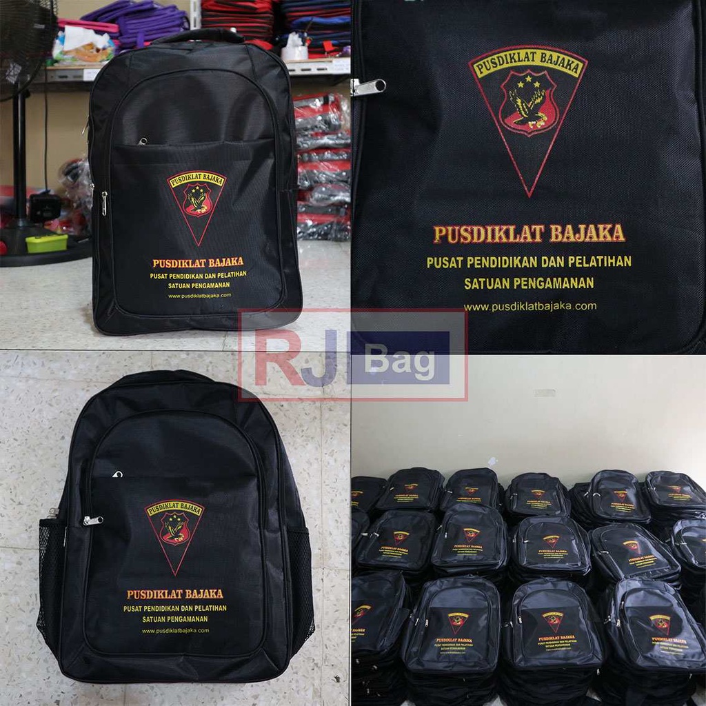 Orderan Ransel Custom Pusdiklat Bajaka Ransel Polo Hitam Backpack Kerja Bagus