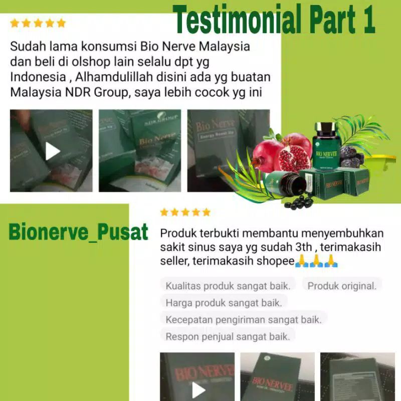 Bio Nervee Malaysia Original 100% Obat Herbal Asam Lambung Nyeri Sendi Stroke Ampuh-2
