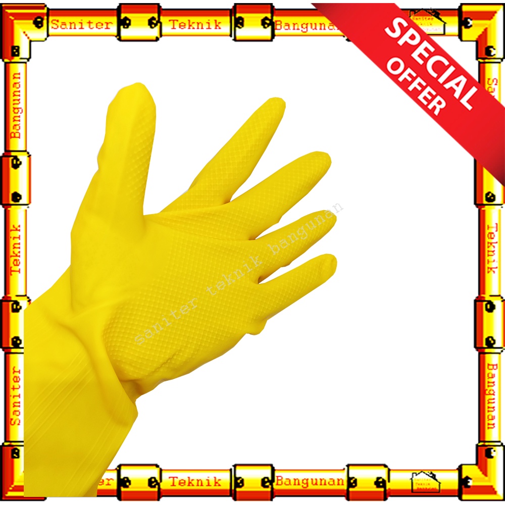 Sarung Tangan Karet Bintik Latex Size L Rubber Gloves Anti Air