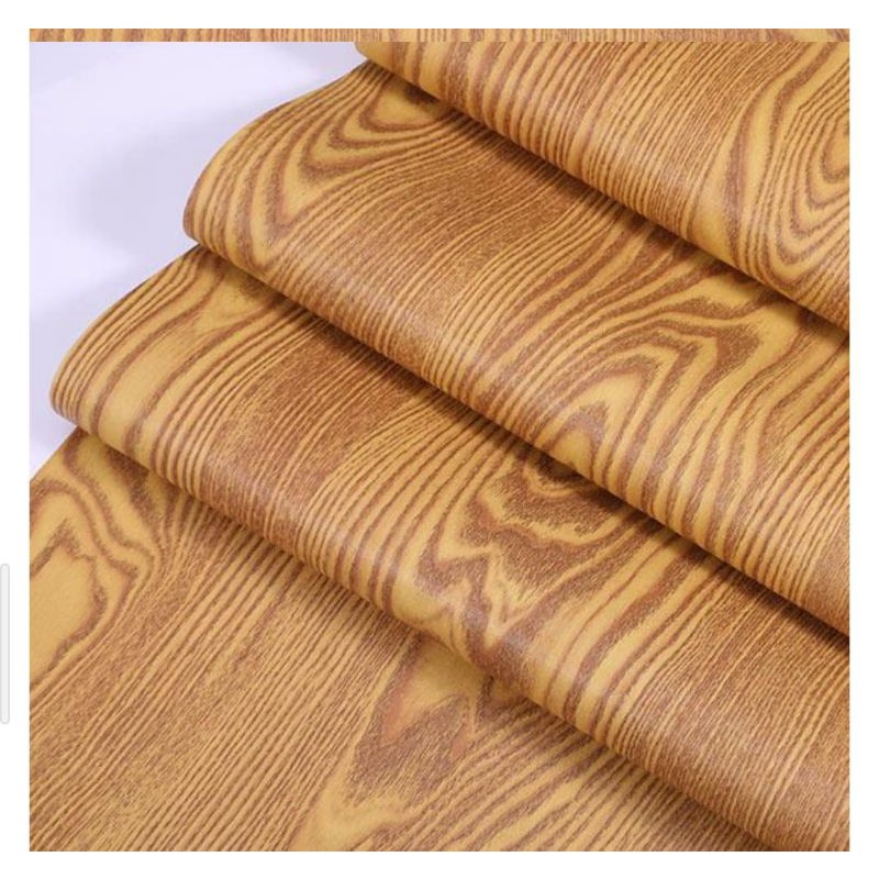 wallpaper sticker dinding serat kayu coklat muda