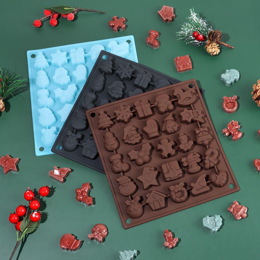 Solighter Ice Cube Tray Handmade Tema Natal Santa Claus Freeze