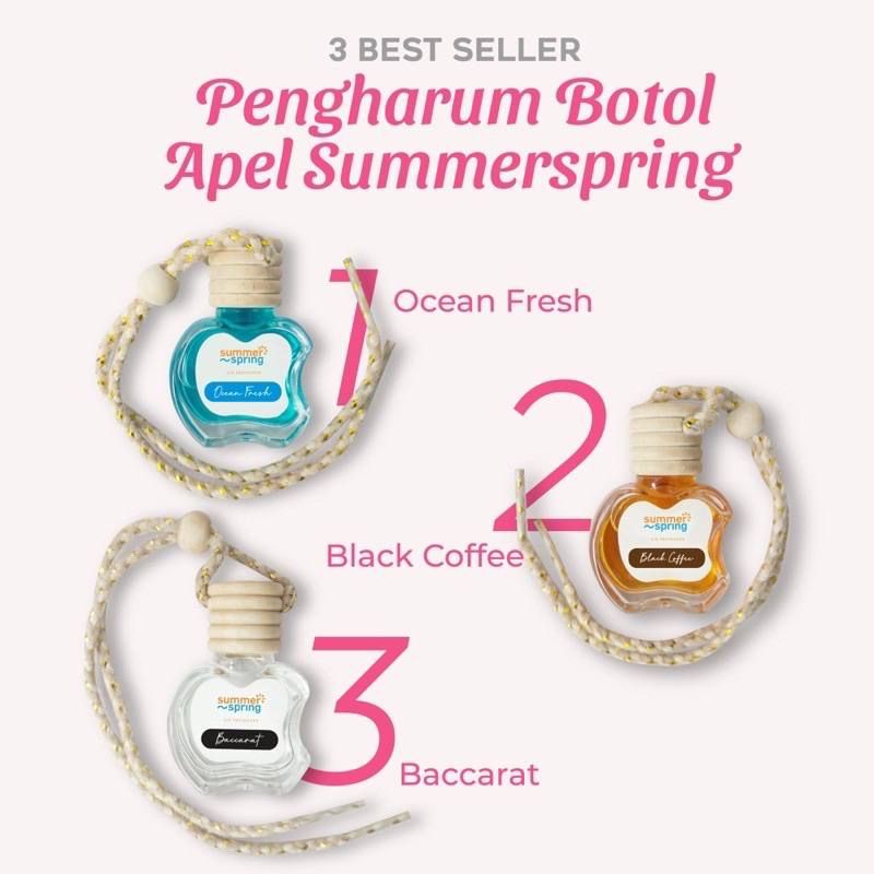 (BUY 3PCS FREE GOLD 0,001GRAM) Botol APEL Pengharum mobil ruangan lemari toilet kamar mandi SUMMERSPRING