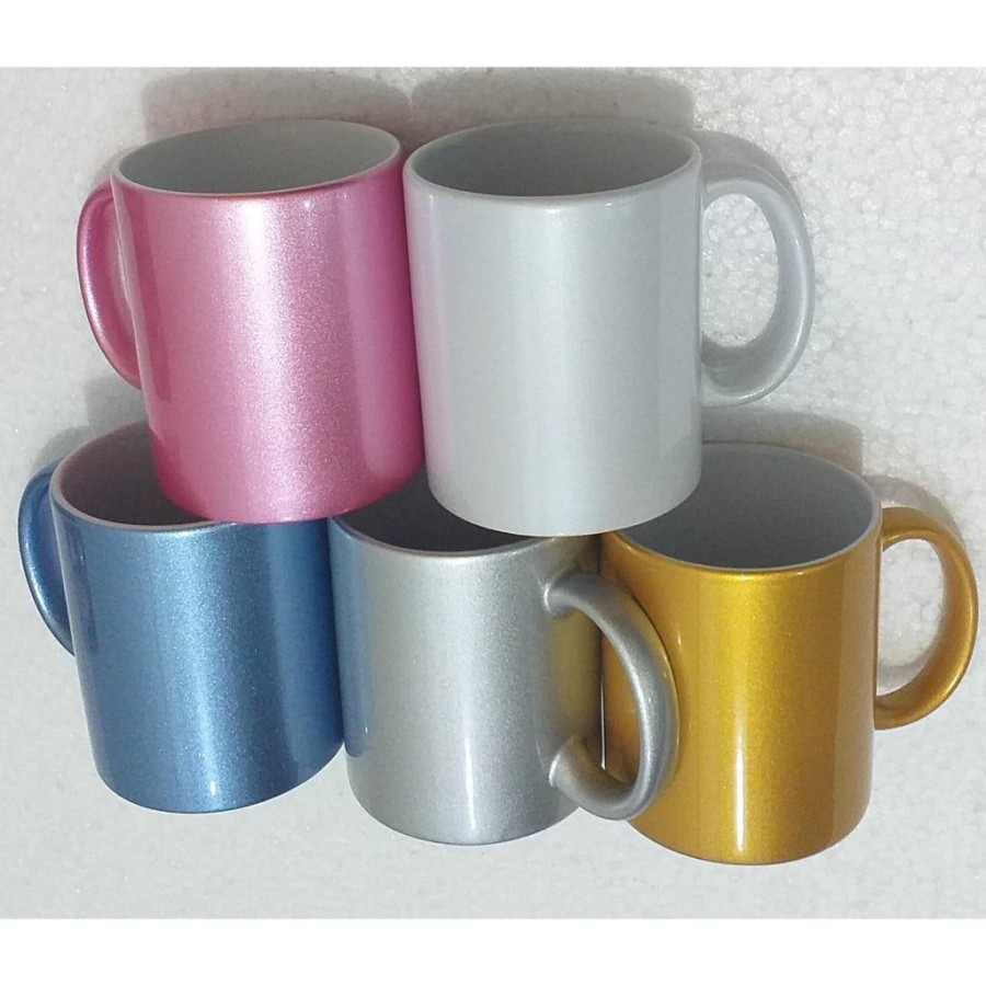 MUG GLITER SUBLIM / COATING SIAP CETAK GAMBAR