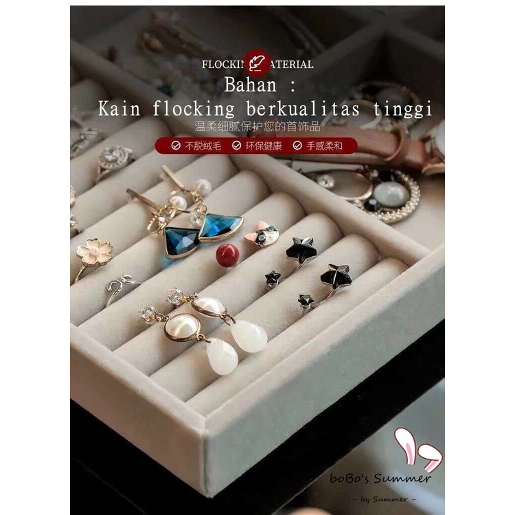 Kotak Perhiasan Premium Kotak Penyimpanan Aksesoris Cincin Anting Kalung