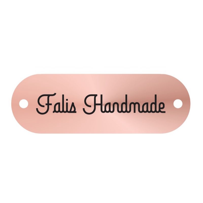 

label akrilik Falis Handmade rosegold ukuran 1x3 cm 50 pcs